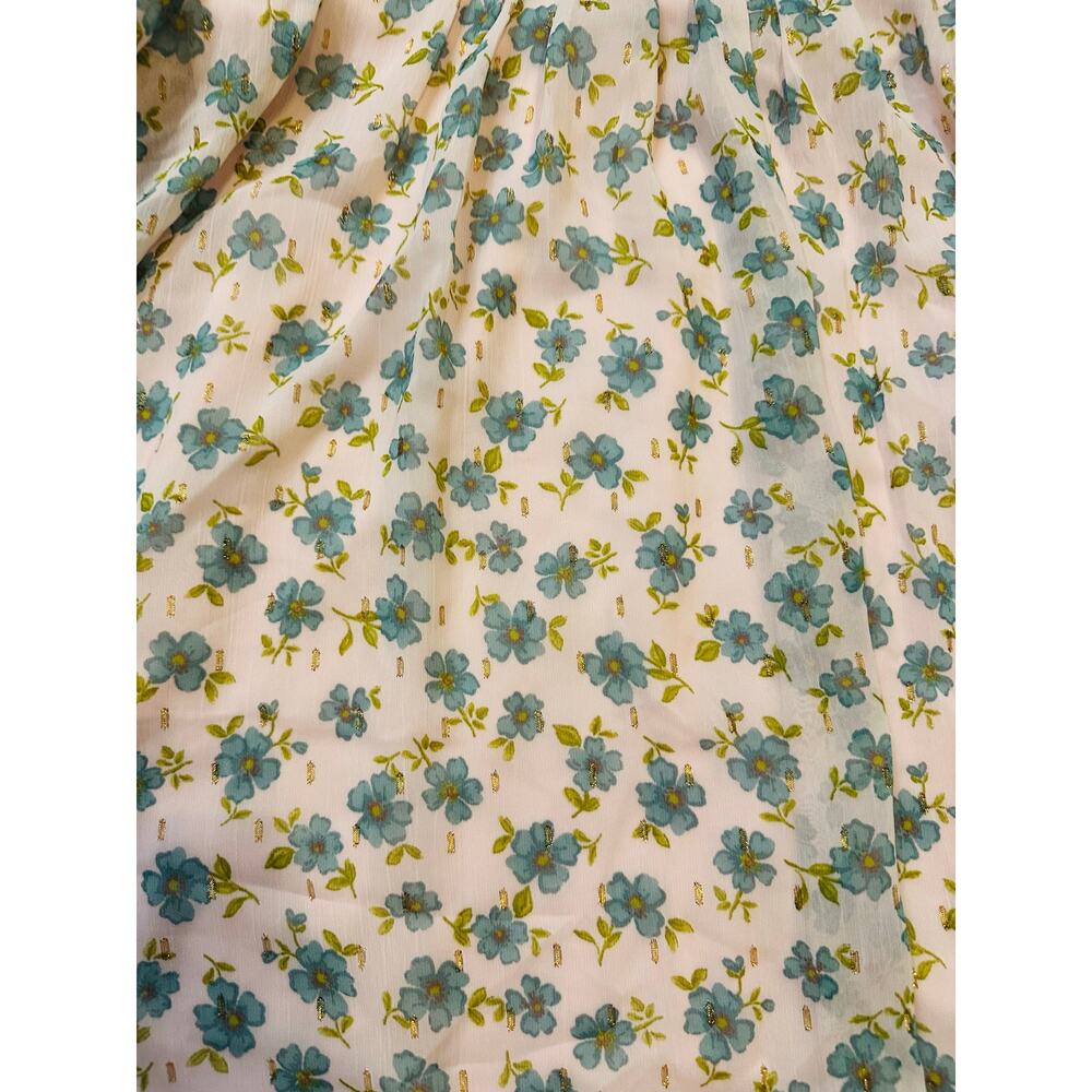 Poppies & Roses Girls Pink Blue Floral Puff Sleeve Casual Dress Size Small NWT - Picture 5 of 5